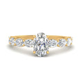 Thumbnail 9 - Oval Shaped Accented Diamond Engagement Ring
