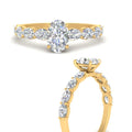Thumbnail 12 - Oval Shaped Accented Diamond Engagement Ring