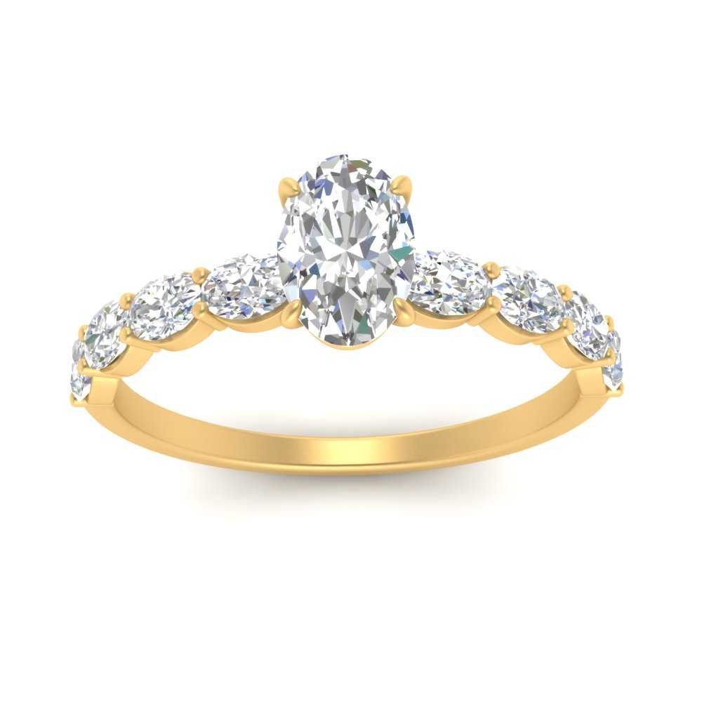 Oval Shaped Accented Diamond Engagement Ring