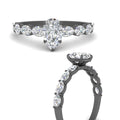 Thumbnail 16 - Oval Accented Pear Shaped Engagement Ring