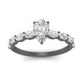 Thumbnail 14 - Oval Accented Pear Shaped Engagement Ring