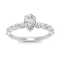 Thumbnail 6 - Oval Accented Pear Shaped Engagement Ring