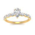 Thumbnail 10 - Oval Accented Pear Shaped Engagement Ring