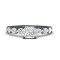 Thumbnail 13 - Oval Accented Princess Cut Engagement Ring