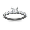 Thumbnail 14 - Oval Accented Princess Cut Engagement Ring