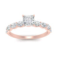 Thumbnail 10 - Oval Accented Princess Cut Engagement Ring
