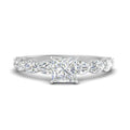 Thumbnail 5 - Oval Accented Princess Cut Engagement Ring