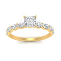 Thumbnail 2 - Oval Accented Princess Cut Engagement Ring