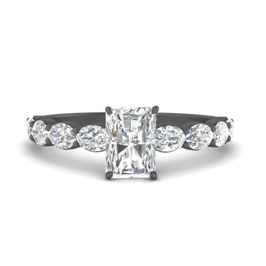 Oval Accented Radiant Cut Engagement Ring