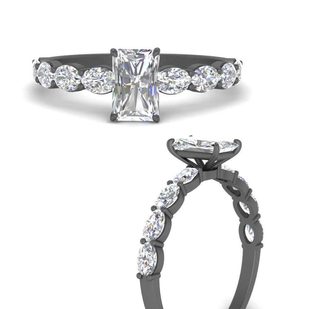 Oval Accented Radiant Cut Engagement Ring