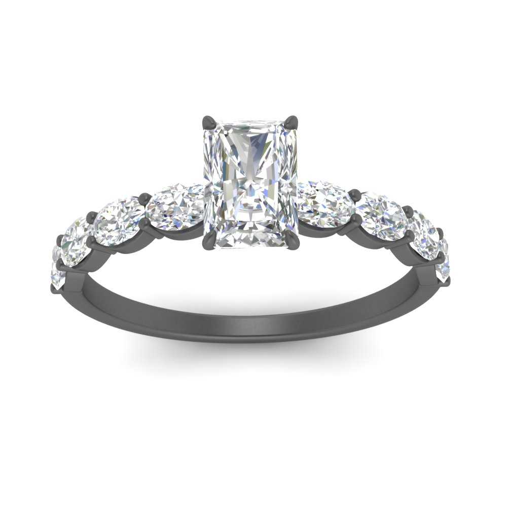 Oval Accented Radiant Cut Engagement Ring
