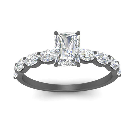 Oval Accented Radiant Cut Engagement Ring