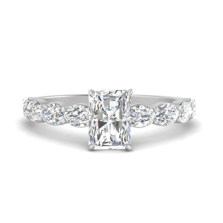 Oval Accented Radiant Cut Engagement Ring