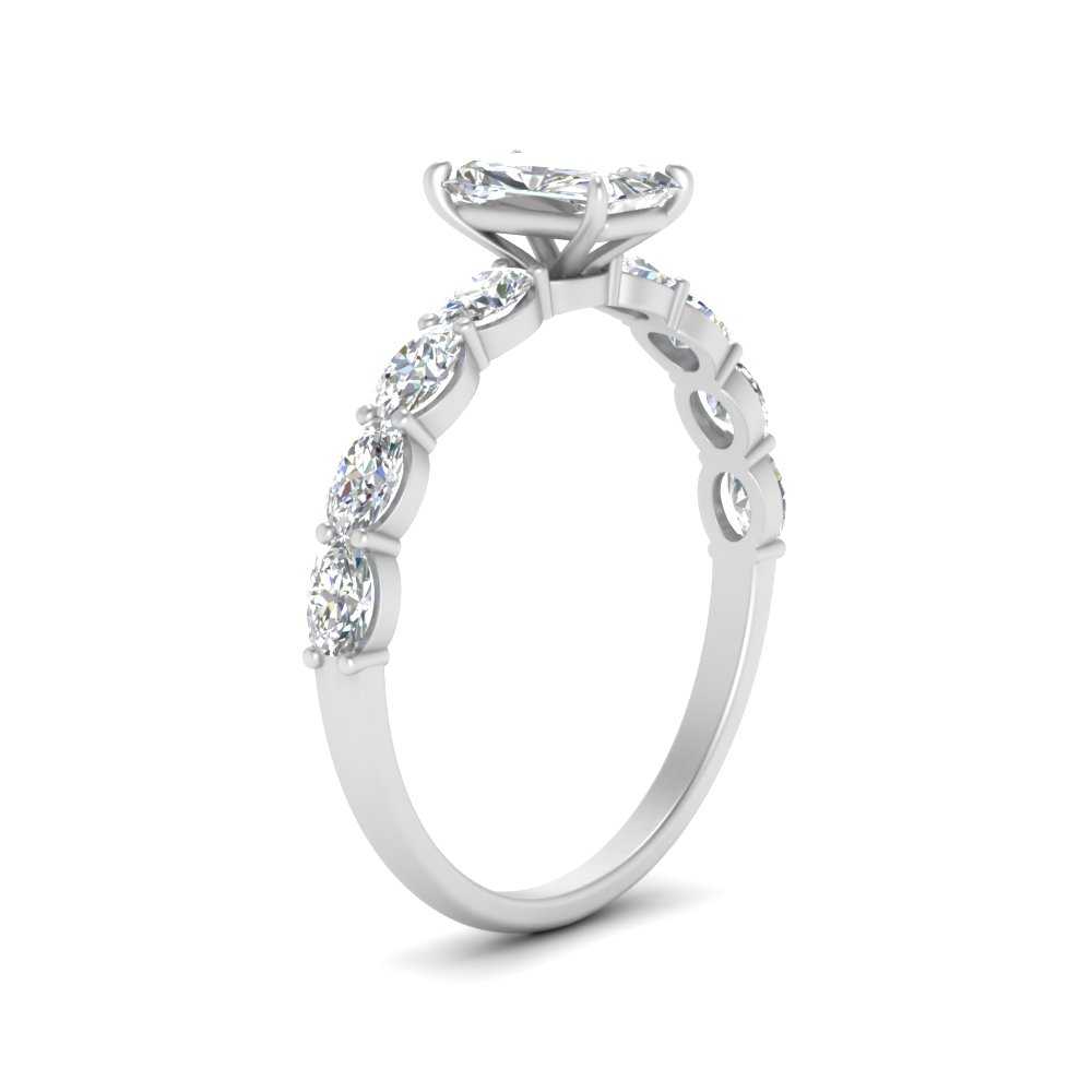Oval Accented Radiant Cut Engagement Ring