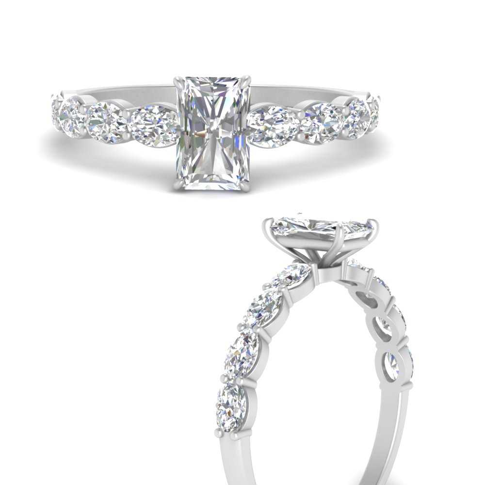 Oval Accented Radiant Cut Engagement Ring