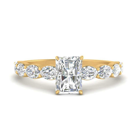 Oval Accented Radiant Cut Engagement Ring