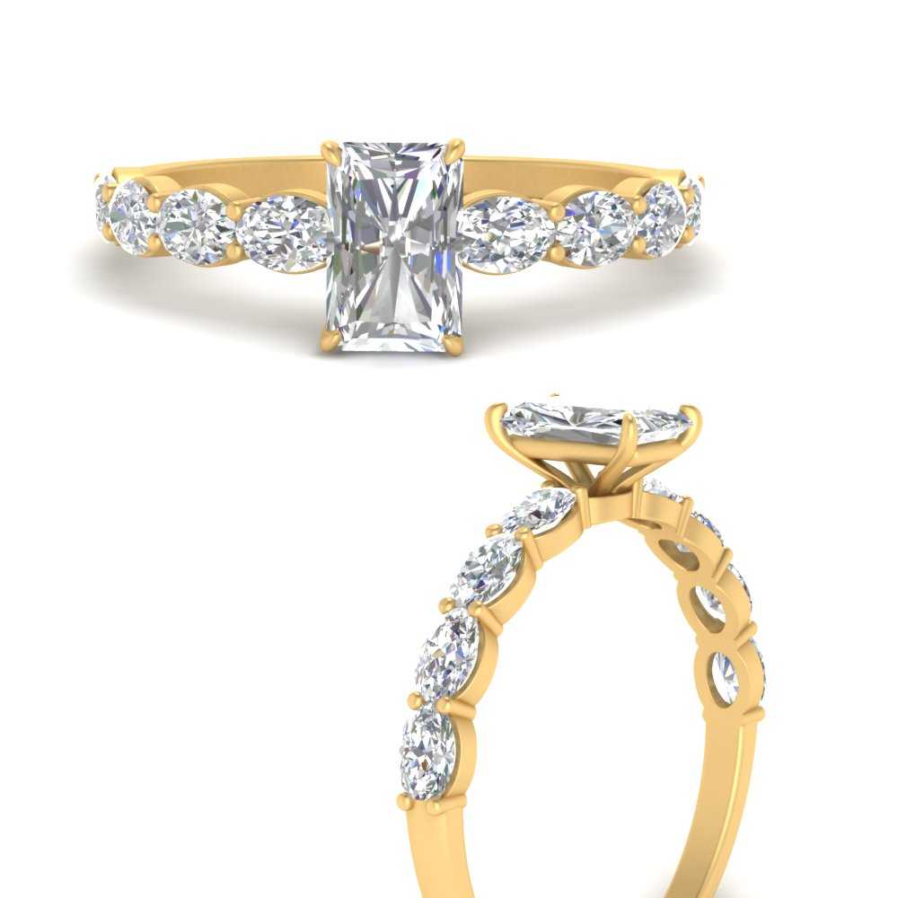 Oval Accented Radiant Cut Engagement Ring