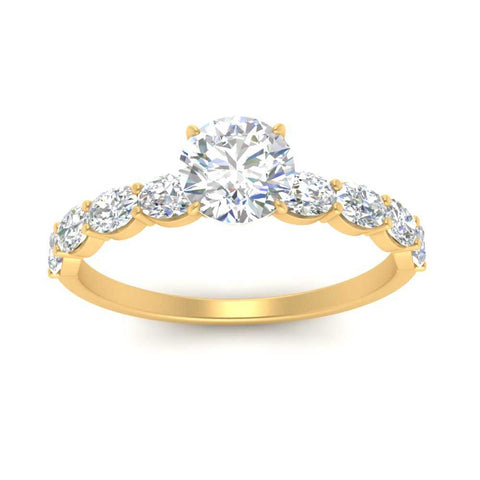 Oval Accented Round Cut Engagement Ring
