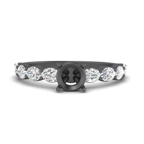Semi Mount Oval Accented Engagement Ring