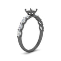 Thumbnail 15 - Semi Mount Oval Accented Engagement Ring
