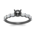 Thumbnail 14 - Semi Mount Oval Accented Engagement Ring