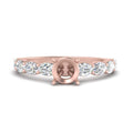 Thumbnail 5 - Semi Mount Oval Accented Engagement Ring
