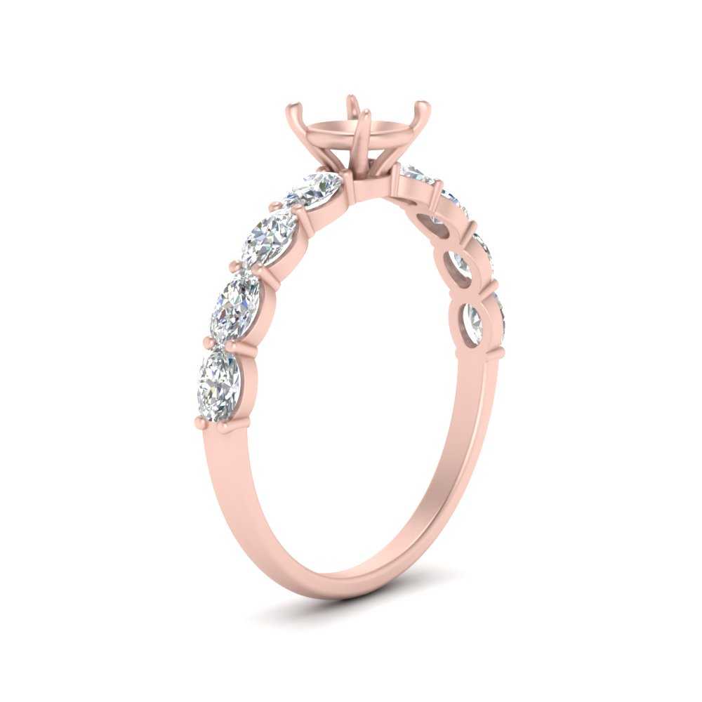 Semi Mount Oval Accented Engagement Ring