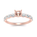 Thumbnail 6 - Semi Mount Oval Accented Engagement Ring