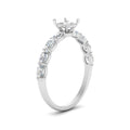 Thumbnail 3 - Semi Mount Oval Accented Engagement Ring