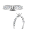 Thumbnail 4 - Semi Mount Oval Accented Engagement Ring