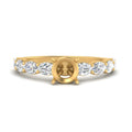 Thumbnail 9 - Semi Mount Oval Accented Engagement Ring