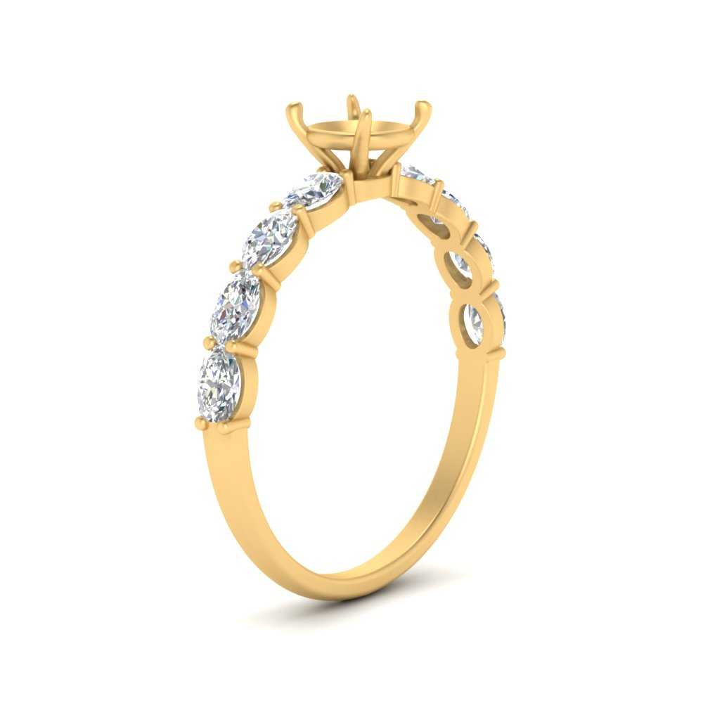 Semi Mount Oval Accented Engagement Ring