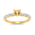 Thumbnail 10 - Semi Mount Oval Accented Engagement Ring