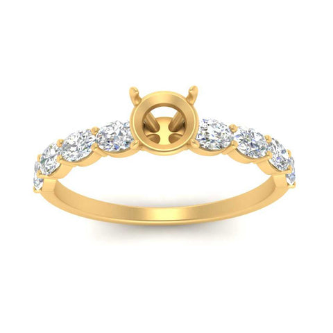 Semi Mount Oval Accented Engagement Ring