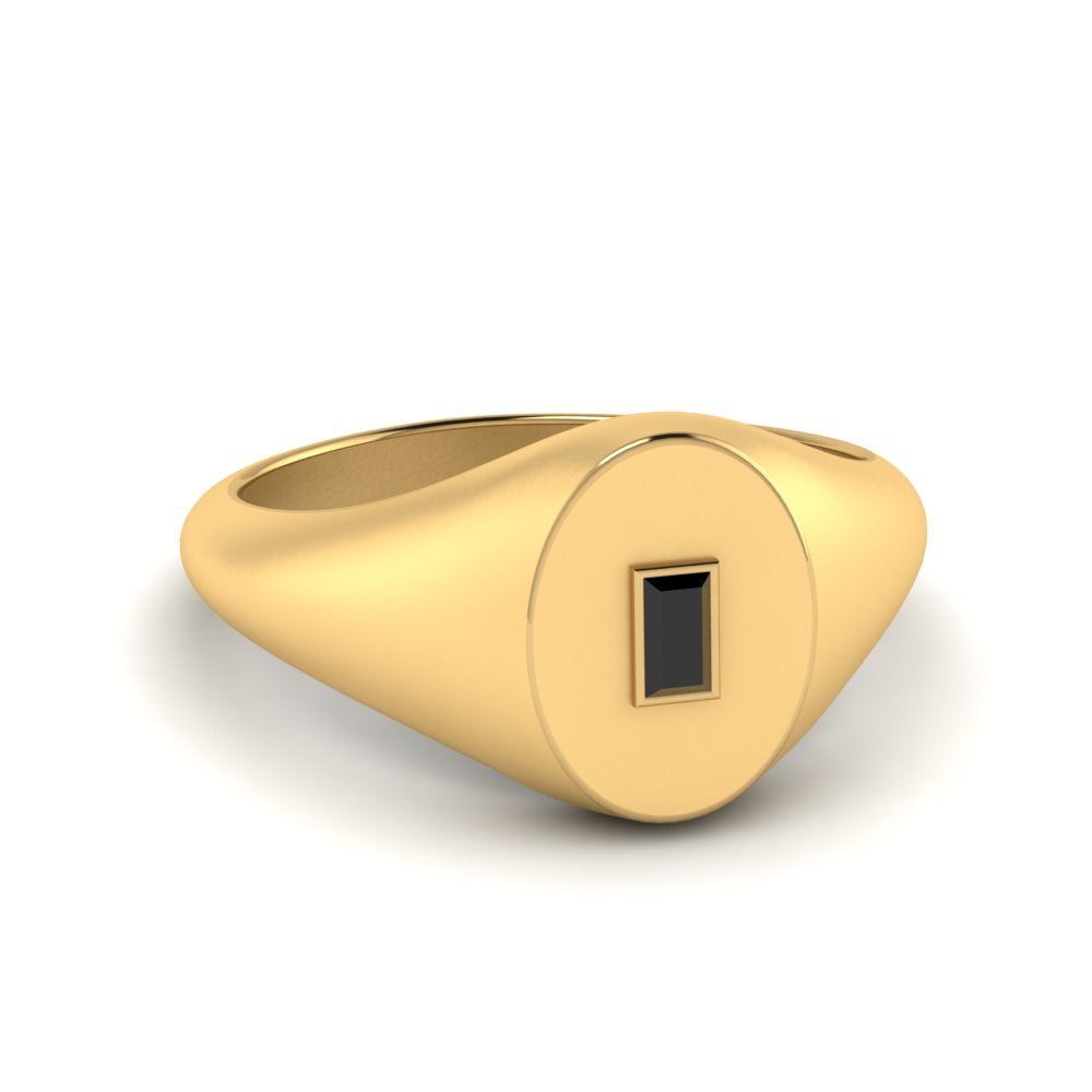 Gold Baguette Signet Ring