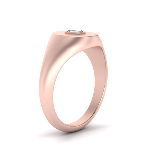 Gold Baguette Signet Ring