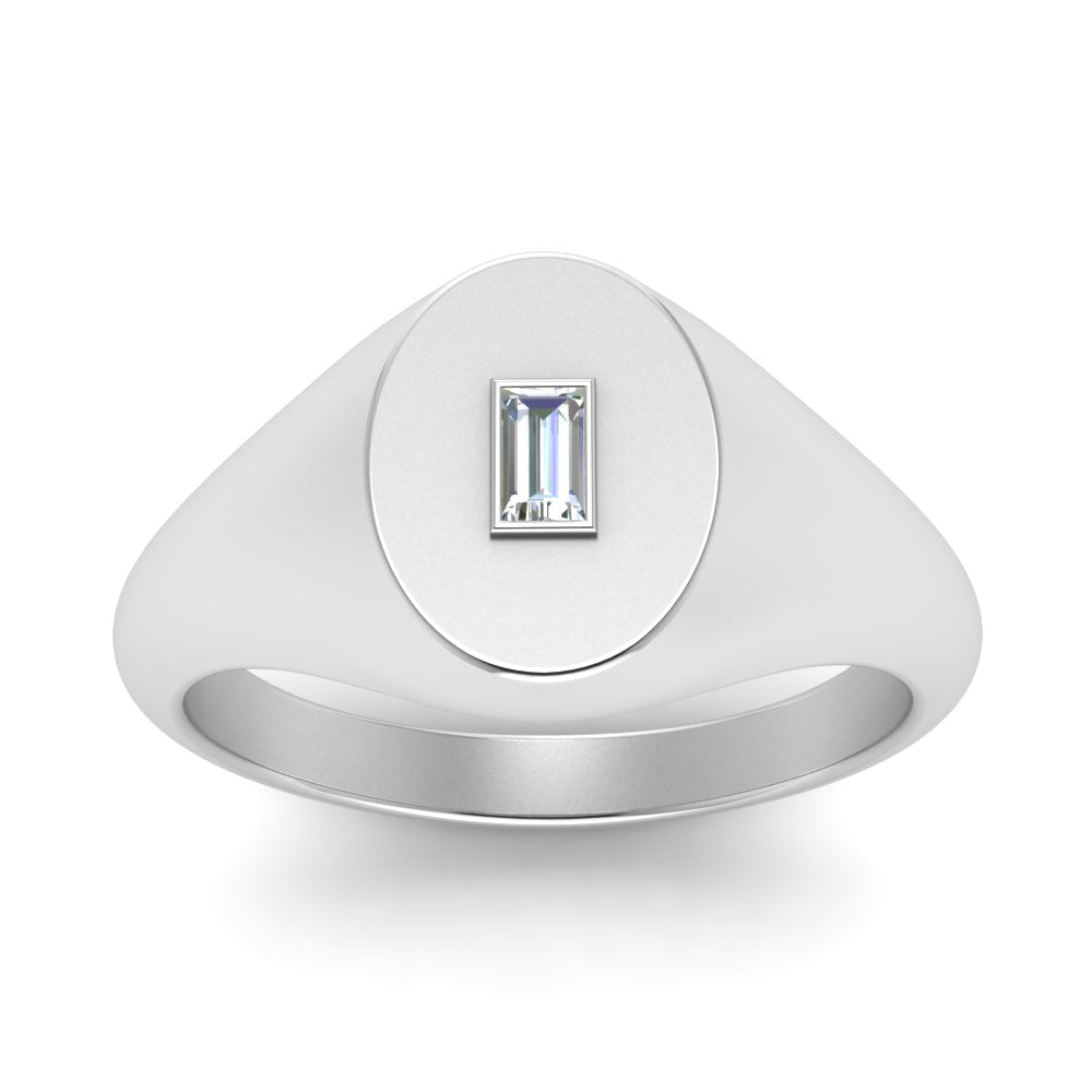 Gold Baguette Signet Ring