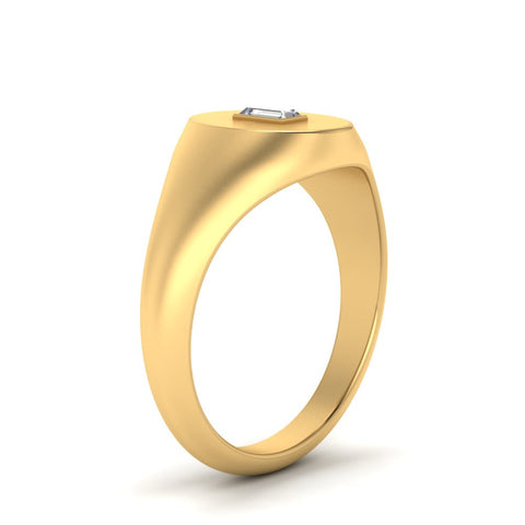 Gold Baguette Signet Ring