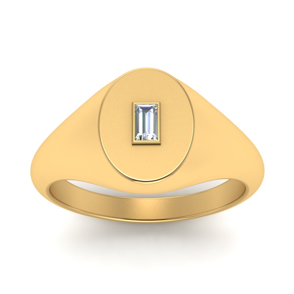Gold Baguette Signet Ring