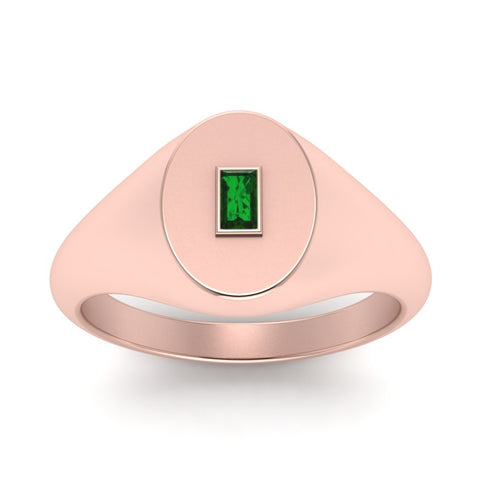 Gold Baguette Signet Ring