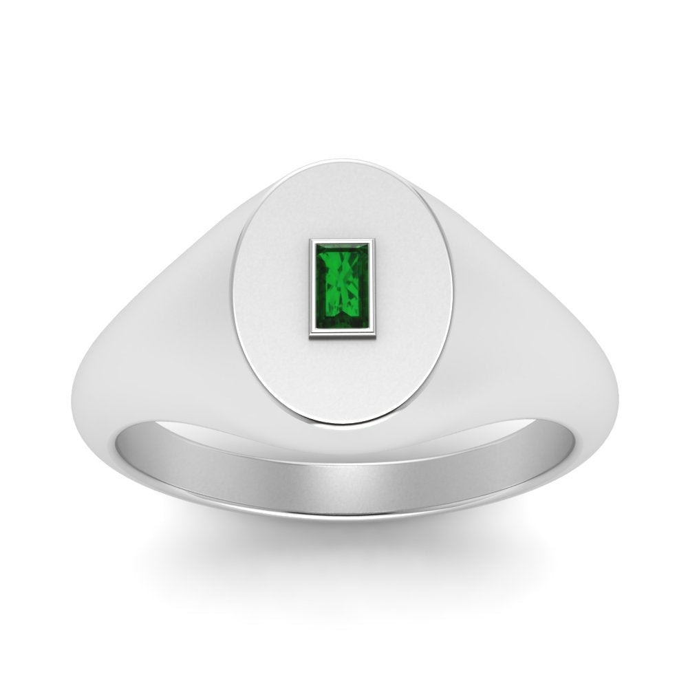 Gold Baguette Signet Ring