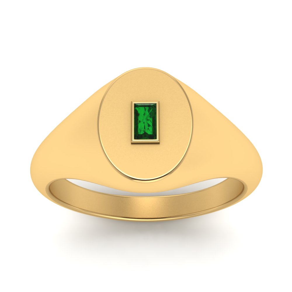 Gold Baguette Signet Ring
