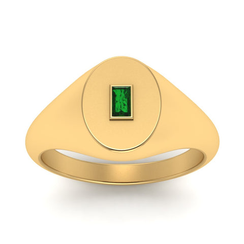 Gold Baguette Signet Ring