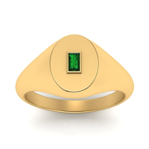 Gold Baguette Signet Ring