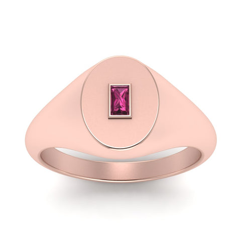 Gold Baguette Signet Ring