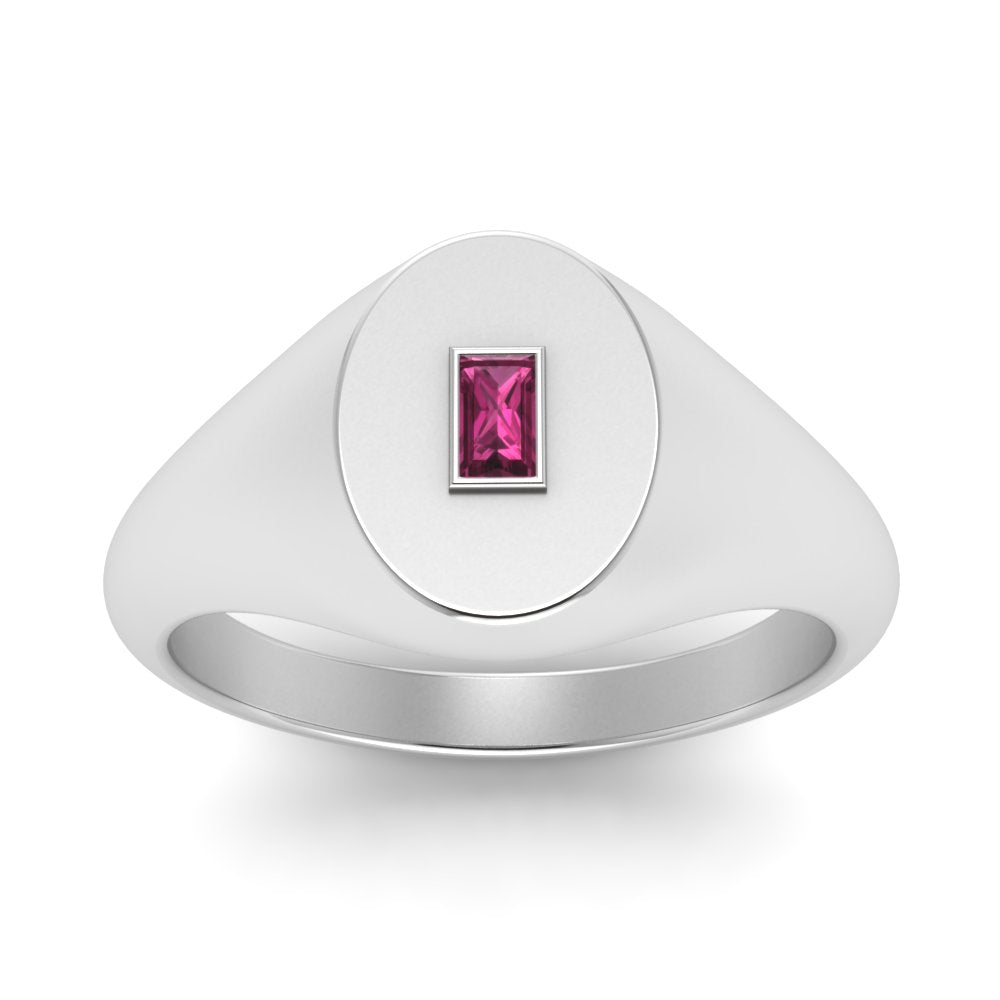 Gold Baguette Signet Ring