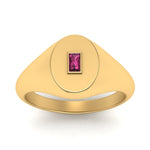 Load image into Gallery viewer, Gold Baguette Signet Ring
