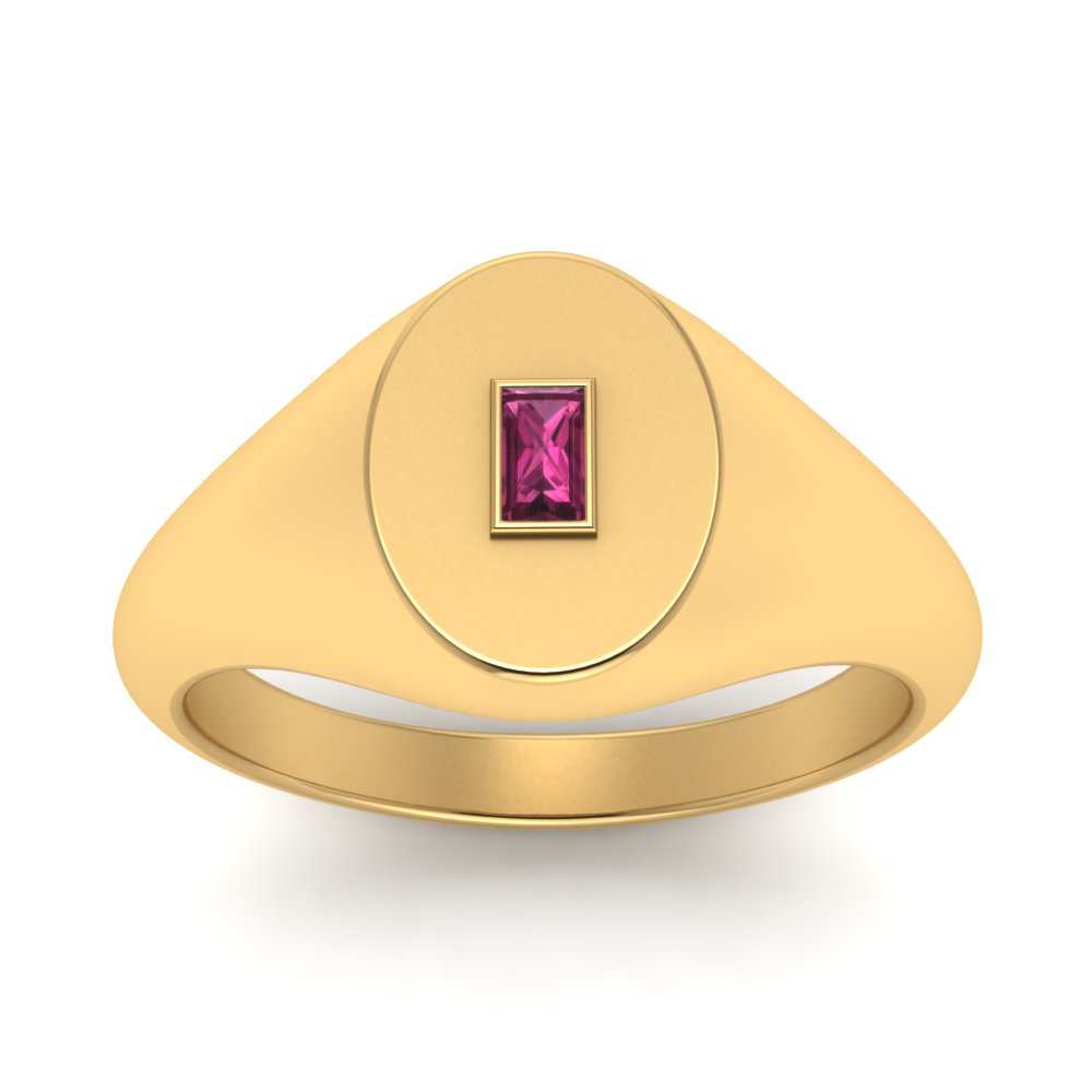 Gold Baguette Signet Ring