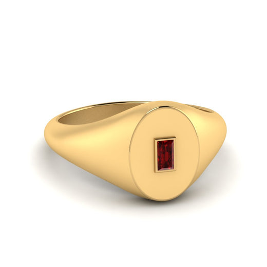 Gold Baguette Signet Ring