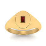 Load image into Gallery viewer, Gold Baguette Signet Ring
